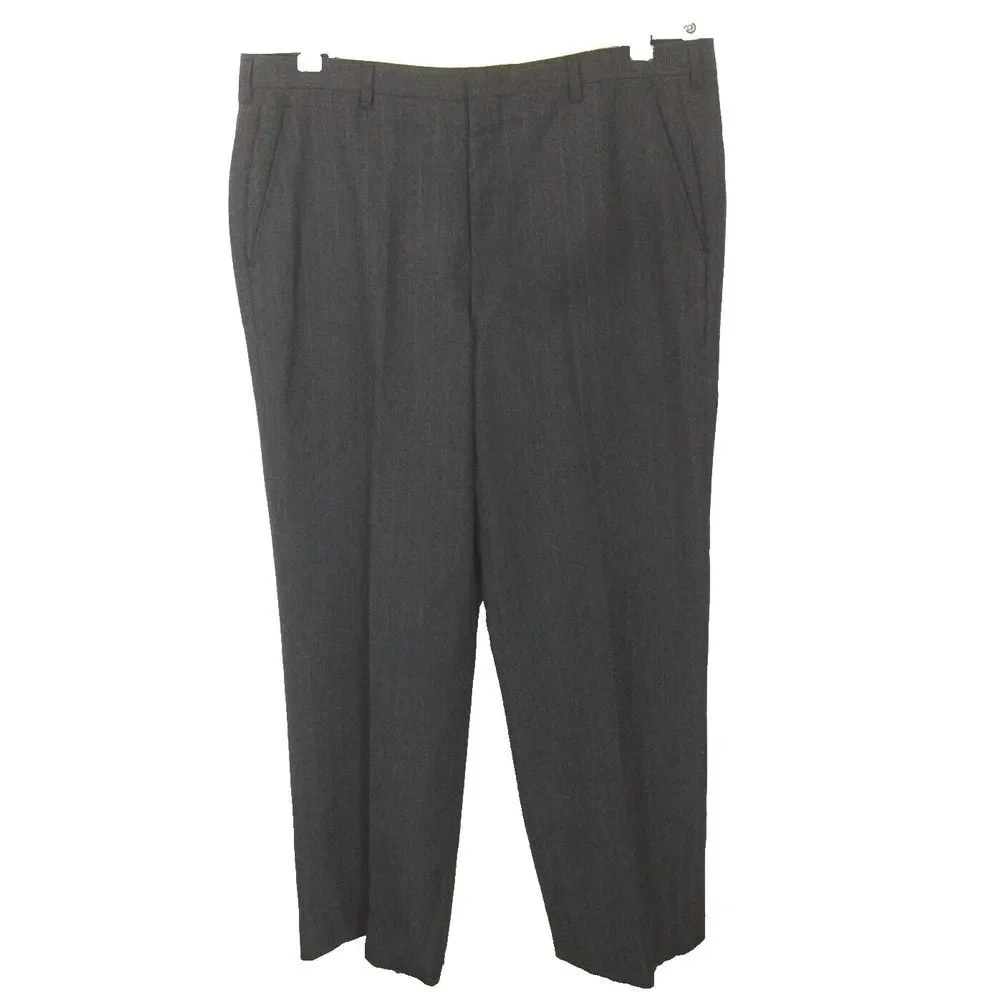 mens‎ charcoal pinstripe Vintage 80s Cricketeer 2pc Pant Suit all season 40 R